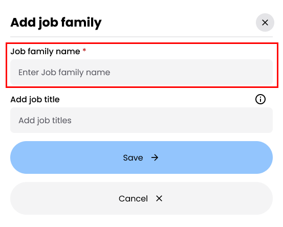 Add Job Family Name