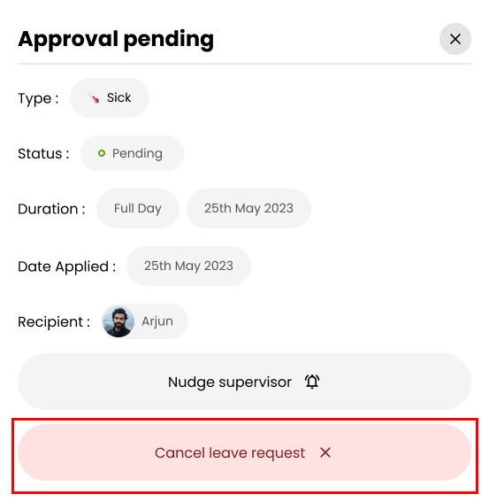 Cancel Pending Leave 