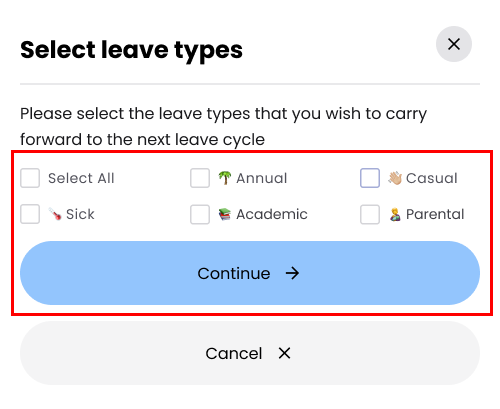 Select Leave types